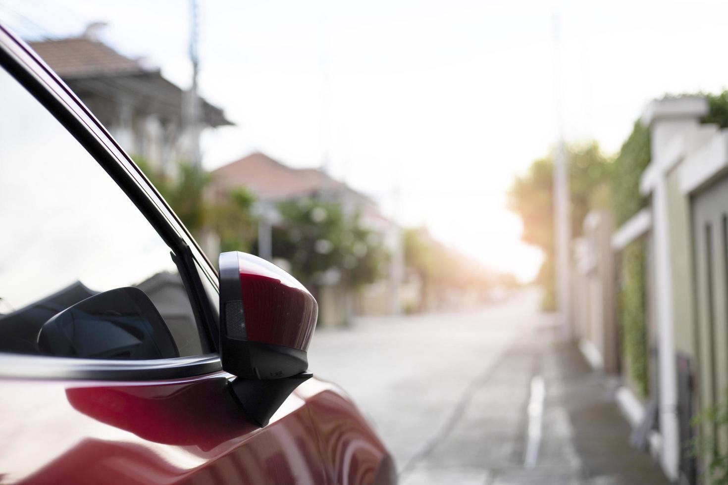 Car side mirror detail photo