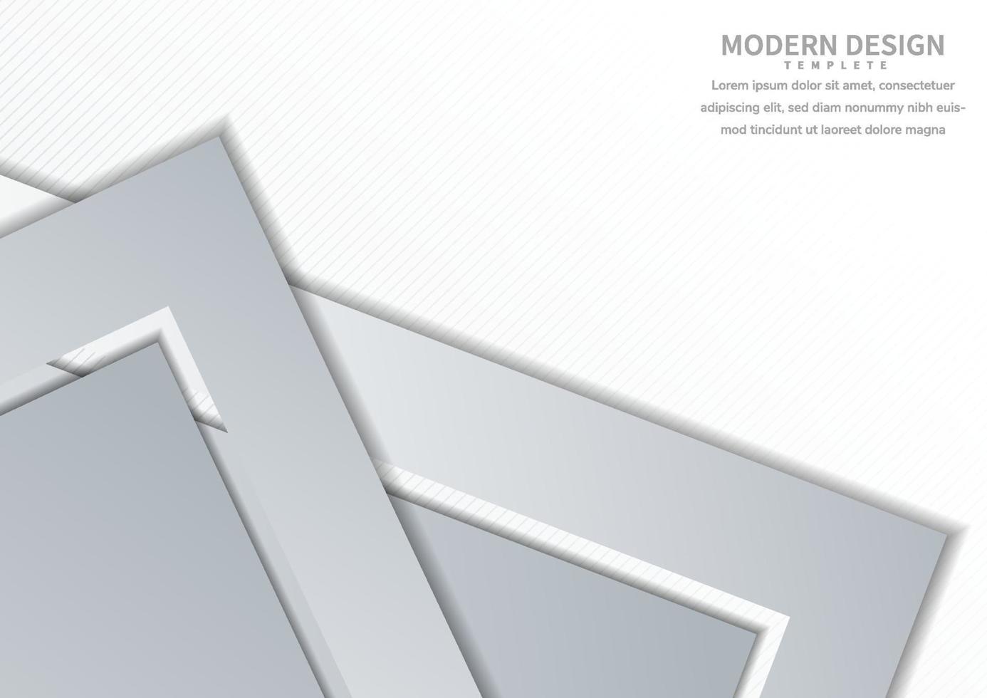 Abstract template triangle arrow corner gray overlapping with copy space for text design, gray background. vector