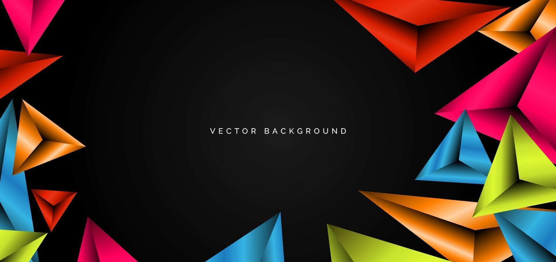 pix Vibrant Background https www vecteezy com vector art 1946482 abstract template colorful geometric triangles vibrant on black background with space for your text modern design