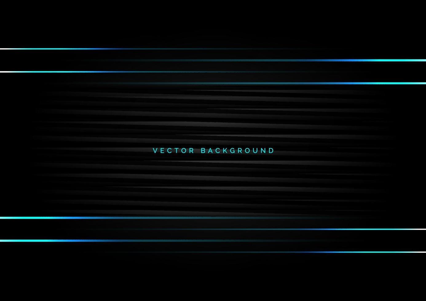 Abstract template horizontal striped line with blue light on black background with space for text. vector