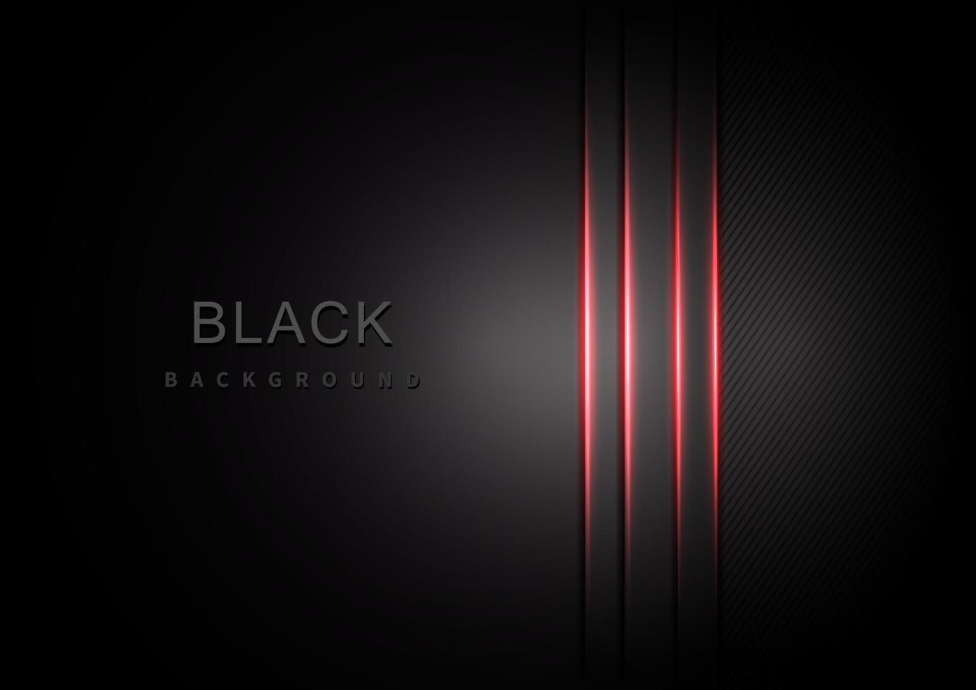 Plantilla abstracta capa de degradado negro y gris y sombra con efecto de luz roja y líneas con espacio de copia para texto vector