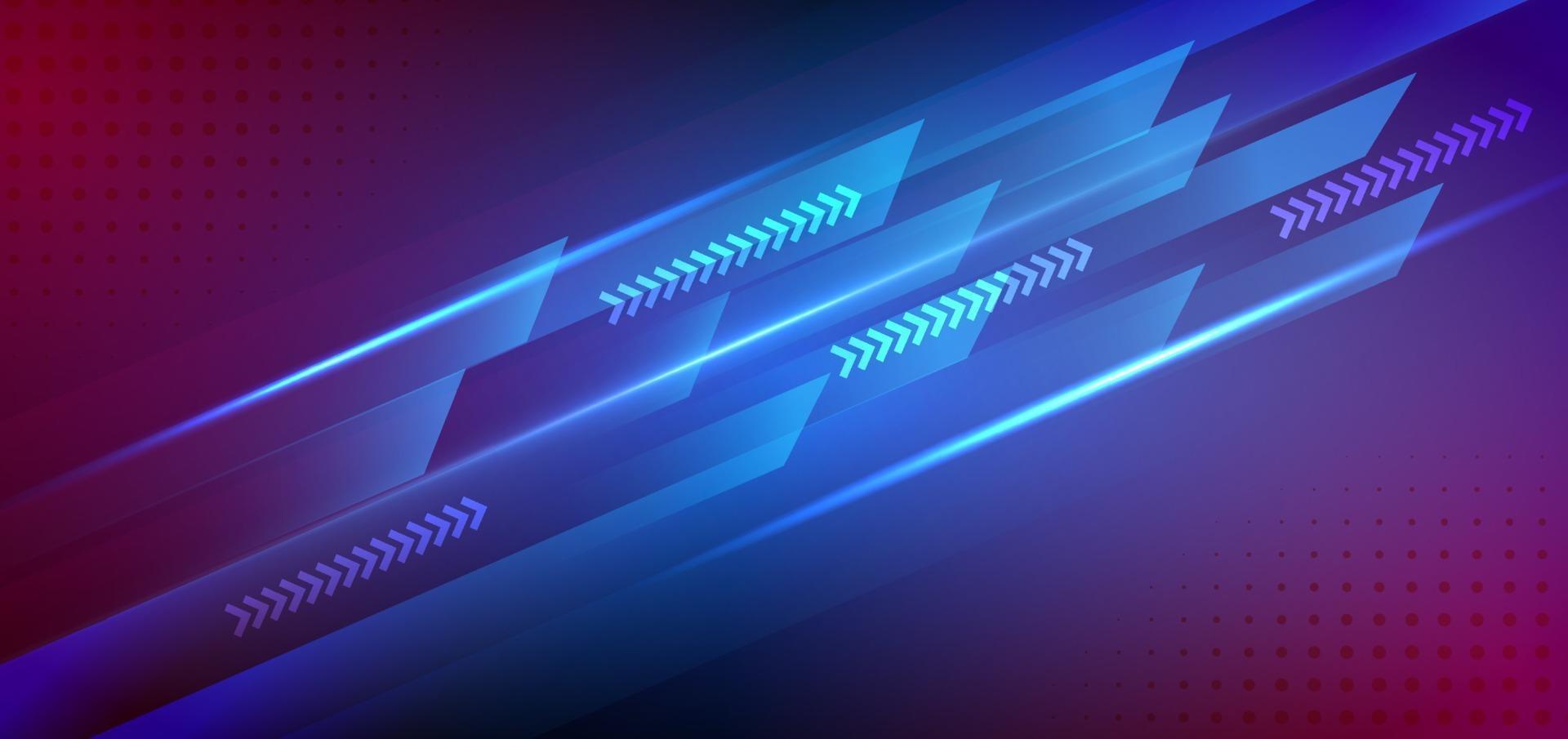 Technology futuristic background striped lines with light effect on blue, pink background. Space for text. vector