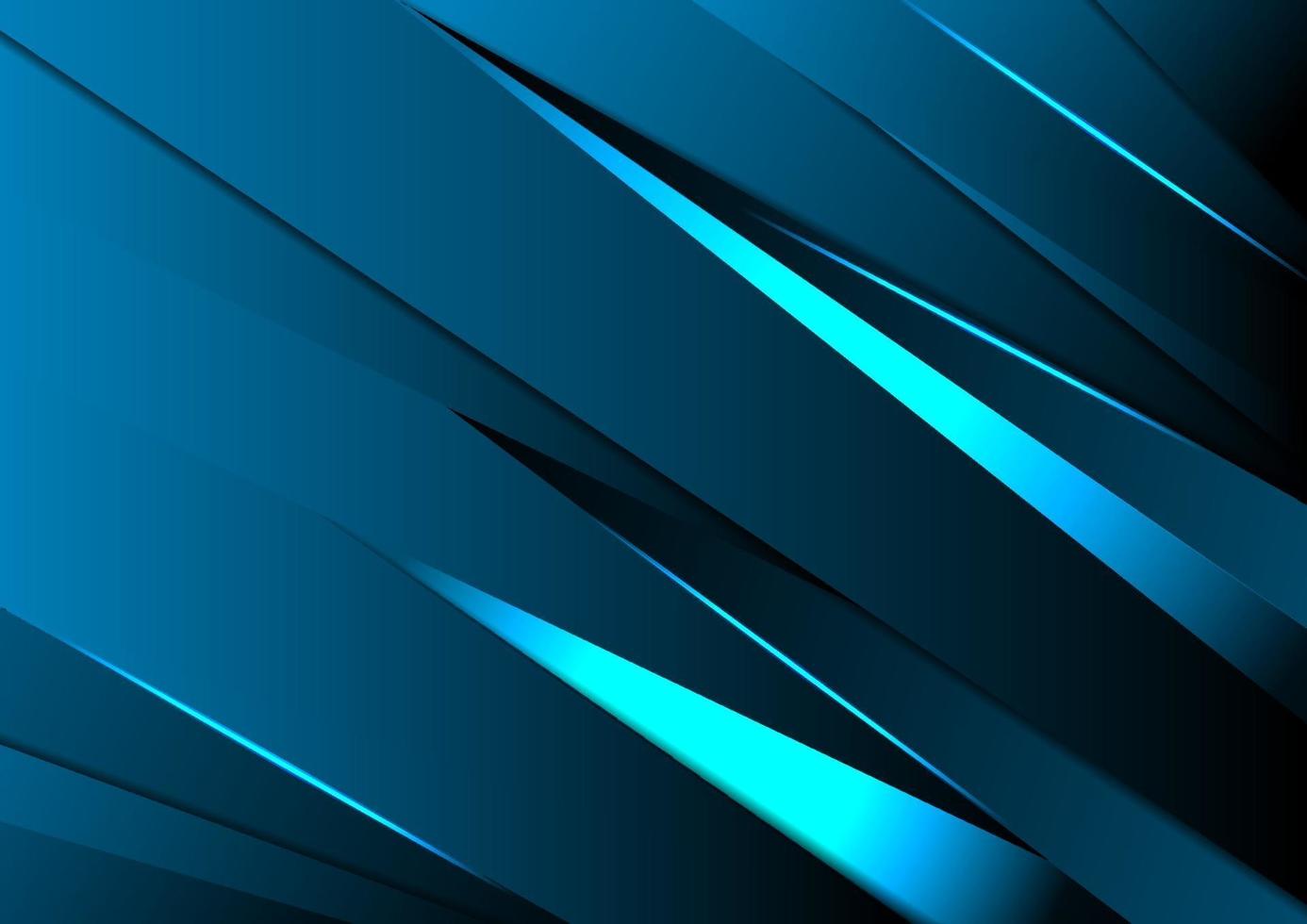 Abstract blue metallic triangle layer overlap with blue light modern technology style background. vector