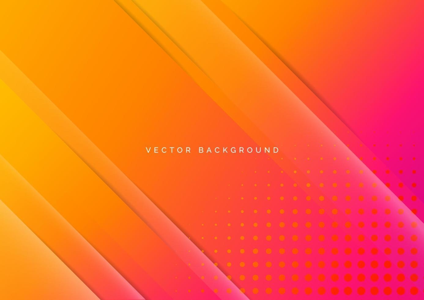 Abstract gradient pink and orange diagonal background with dots decoration. vector