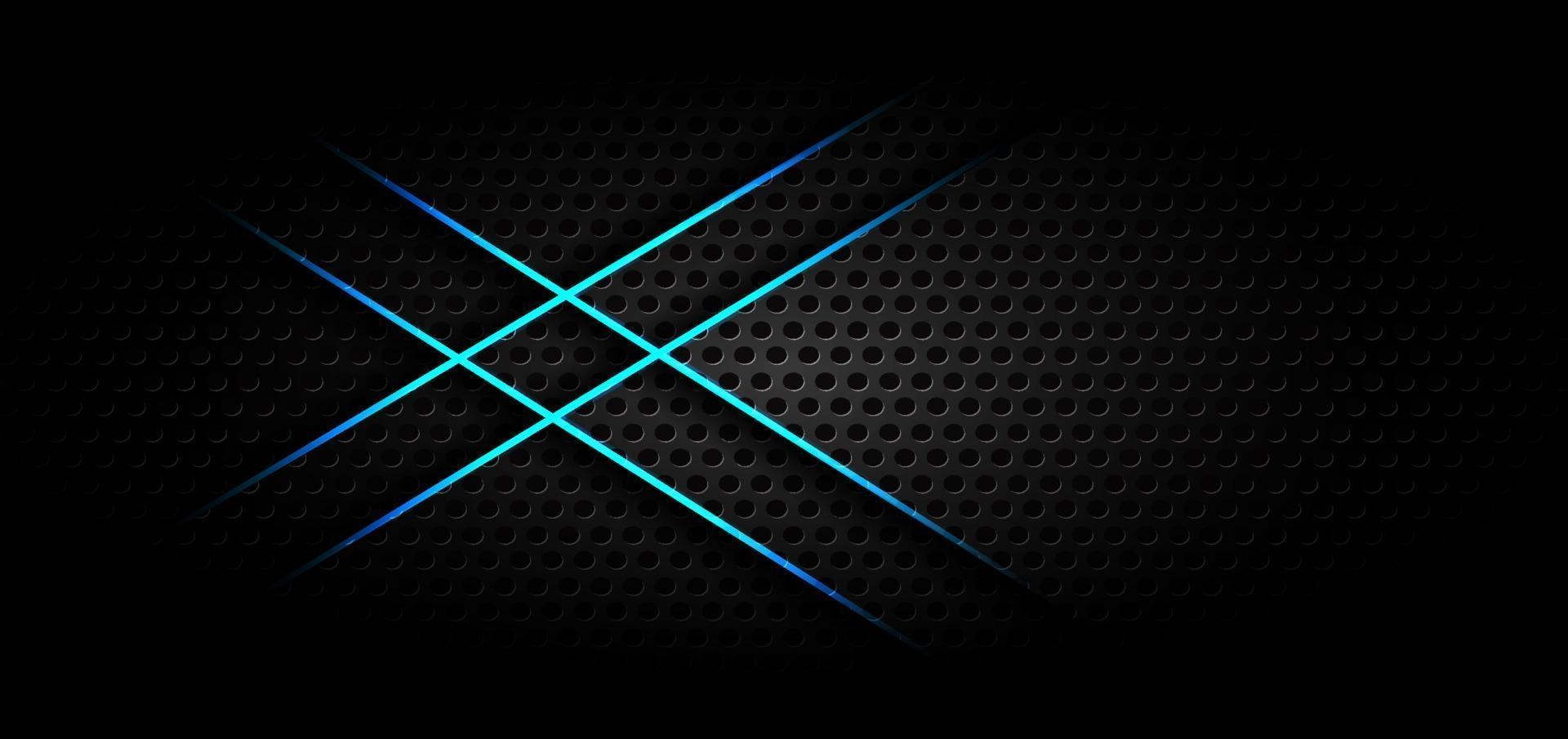 Abstract banner blue light line on metal black background modern futuristic. vector