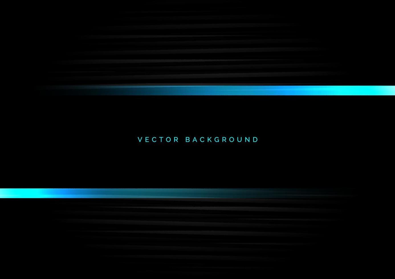 Abstract template horizontal striped line with blue light on black background with space for text. Technology concept. vector