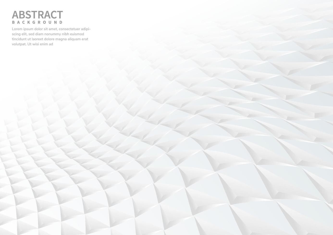 Fondo de patrón de triángulo geométrico abstracto con perspectiva de formas blancas se puede utilizar en el diseño de portada vector