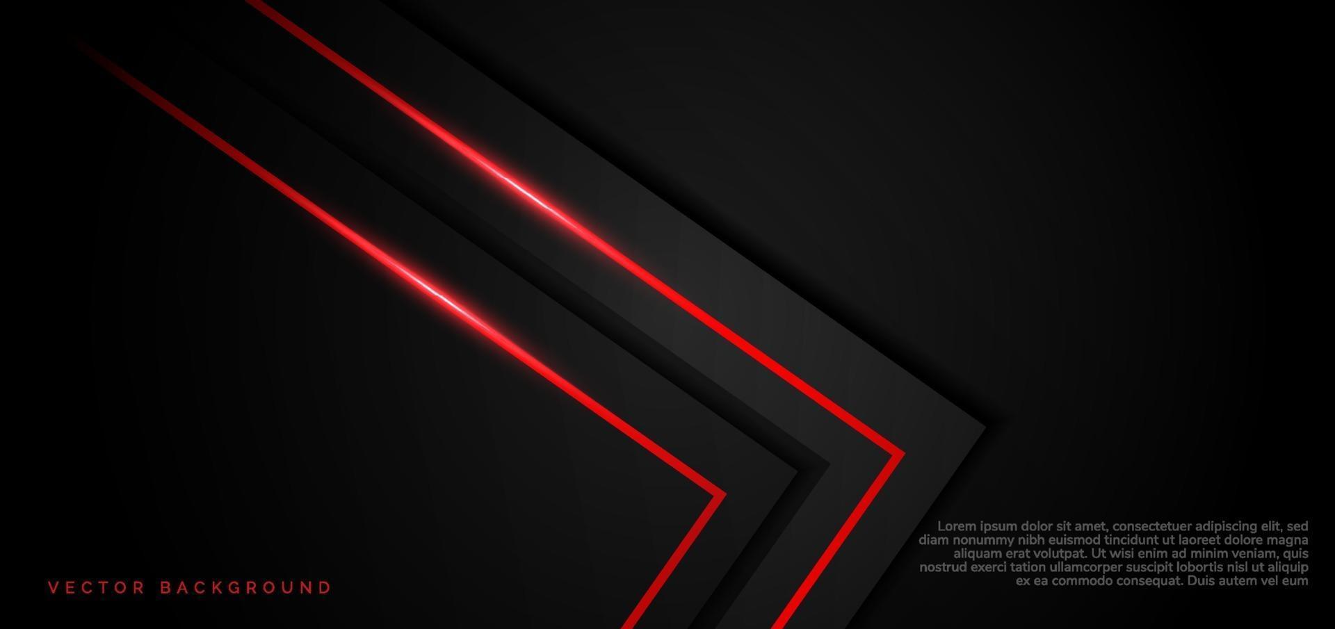 Abstract template black geometric overlapping with shadow and lighting effect on dark background with space for text. Technology concept. vector