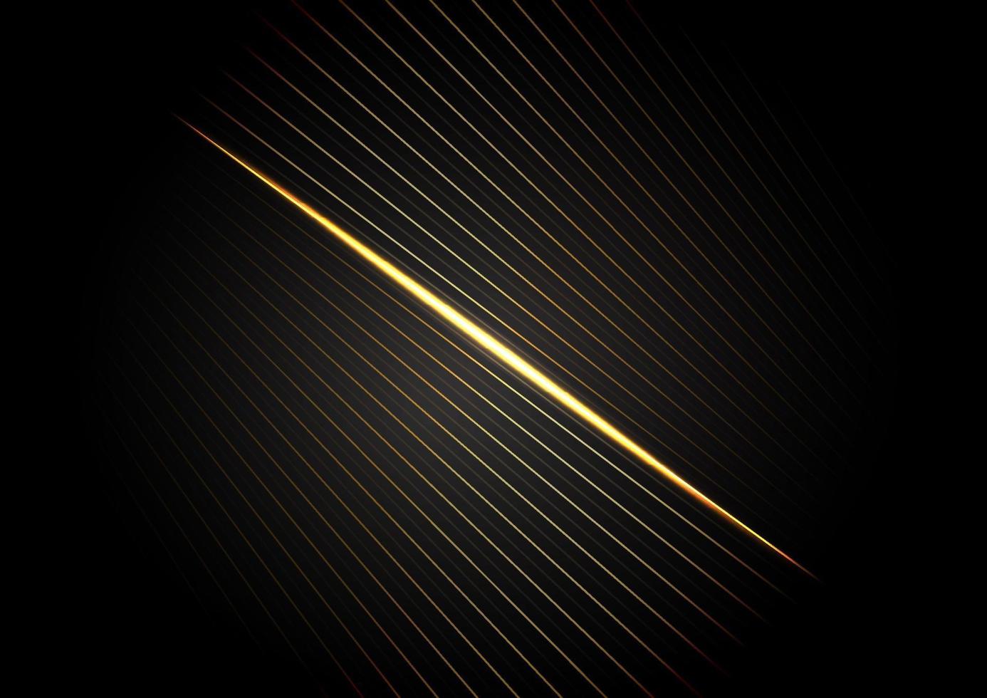 Abstract stripes golden lines diagonal overlap on black background. Luxury style. vector