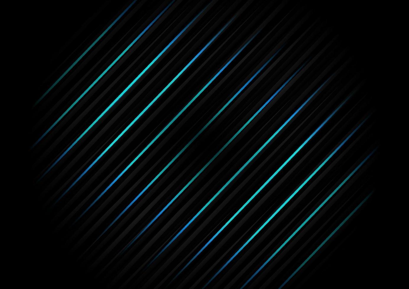 Plantilla abstracta textura de fondo de línea rayada negra diagonal con neón de luz azul. concepto de tecnología. vector