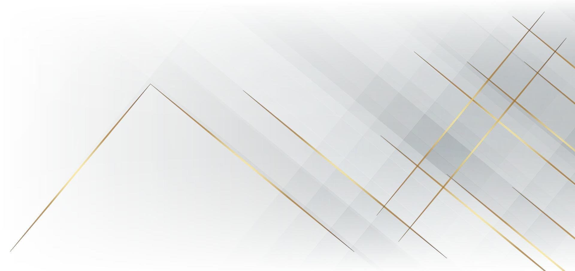 Abstract template geometric white and grey  overlapping with golden line Luxury concept. vector