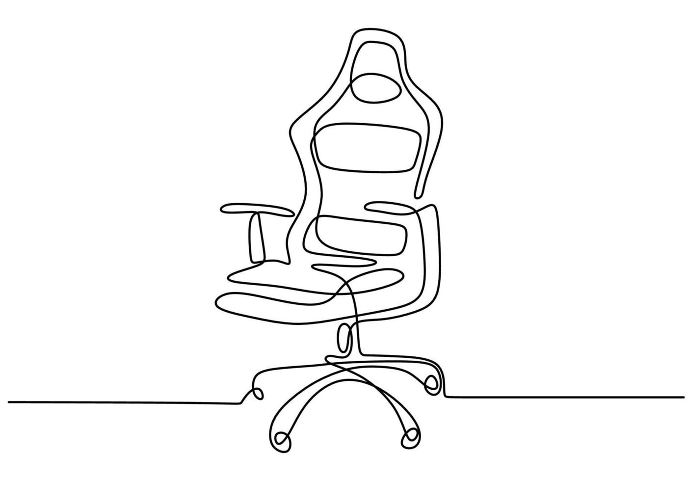 silla de oficina de dibujo continuo de una línea. silla de trabajo moderna aislada sobre fondo blanco. Cómoda silla de oficina para trabajos de diseño minimalista. concepto de interior de oficina con estilo. ilustración vectorial vector