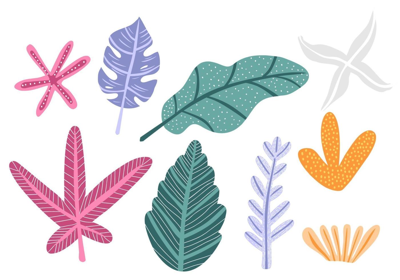 flores y hojas de colores, textura de bosque vector