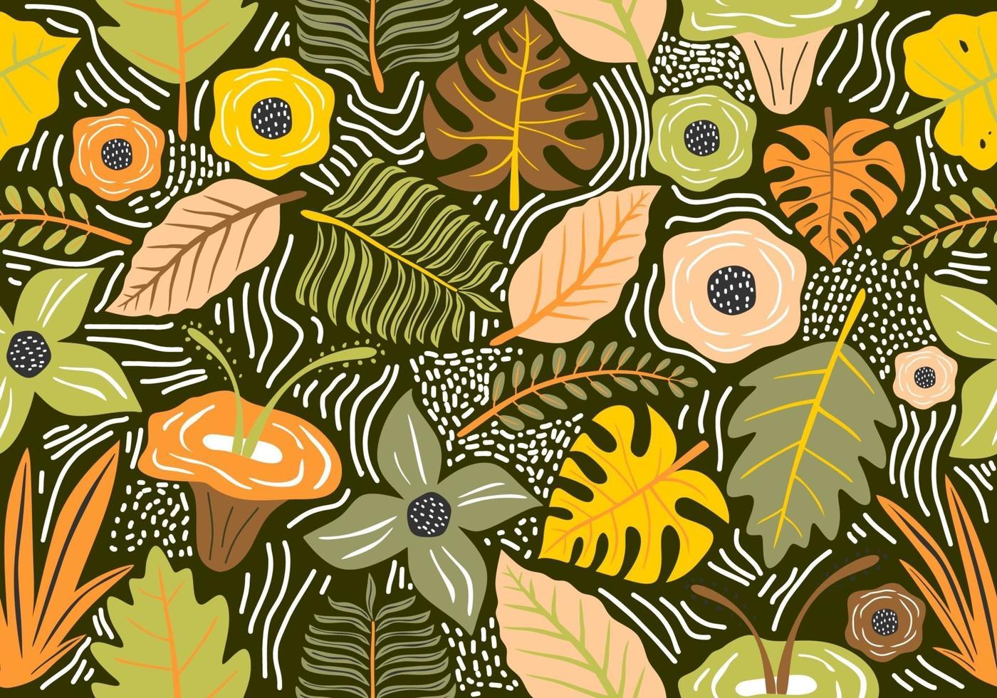 Seamless vintage pattern with decorative flowers. vector