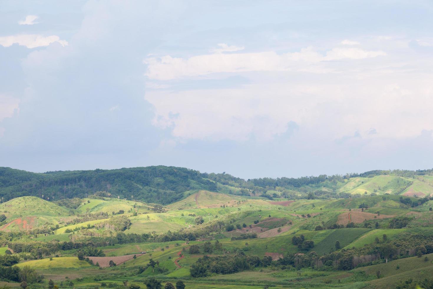 Agricultural area in the mountains photo