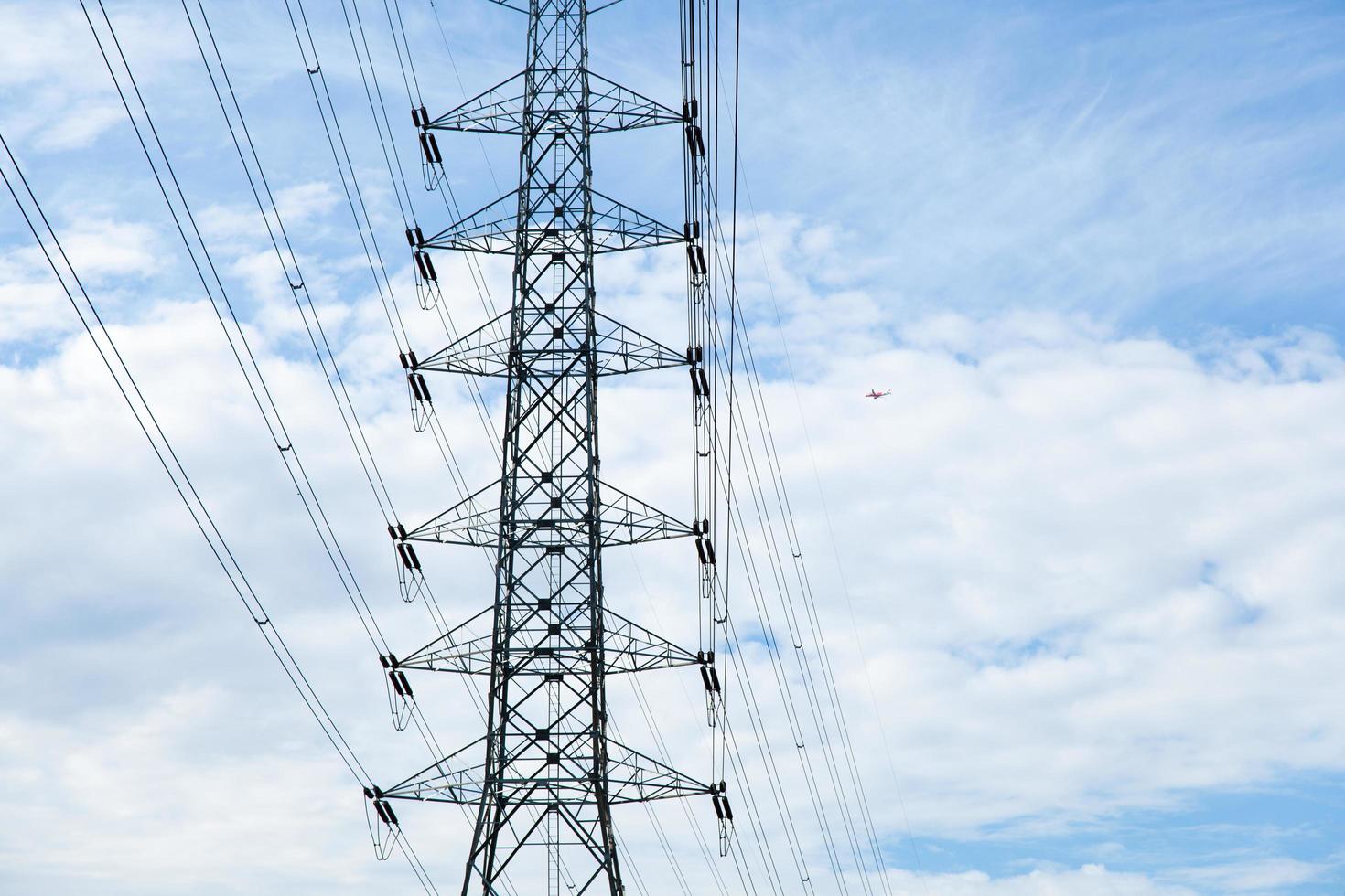 High voltage tower in Thailand photo