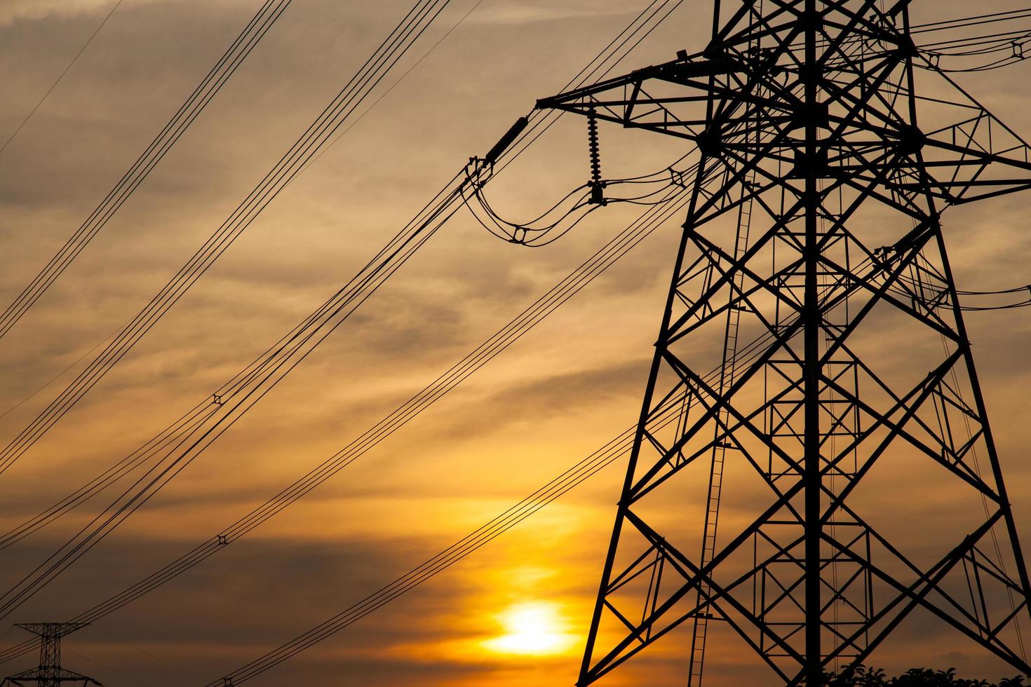 High voltage tower in Thailand photo