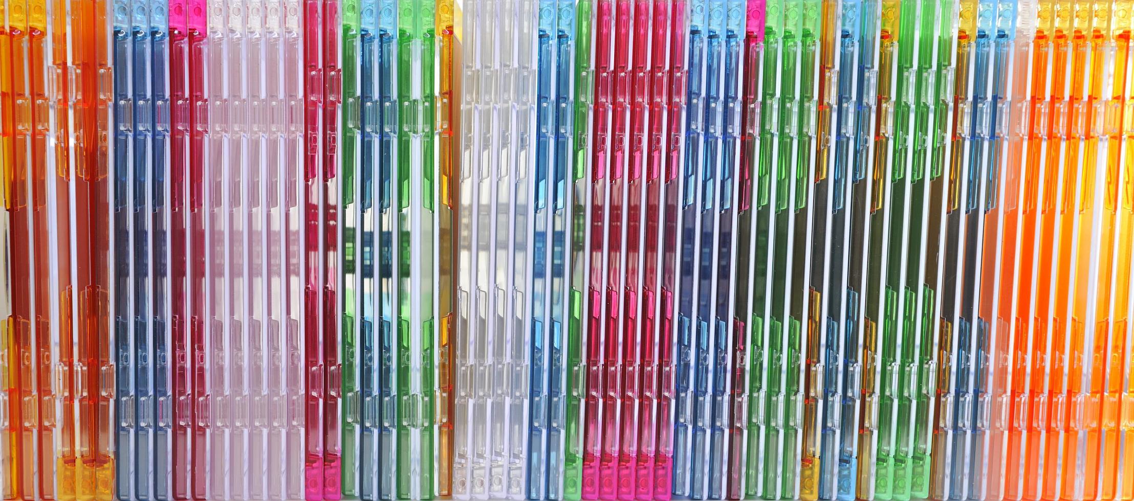 Colorful CD cases photo