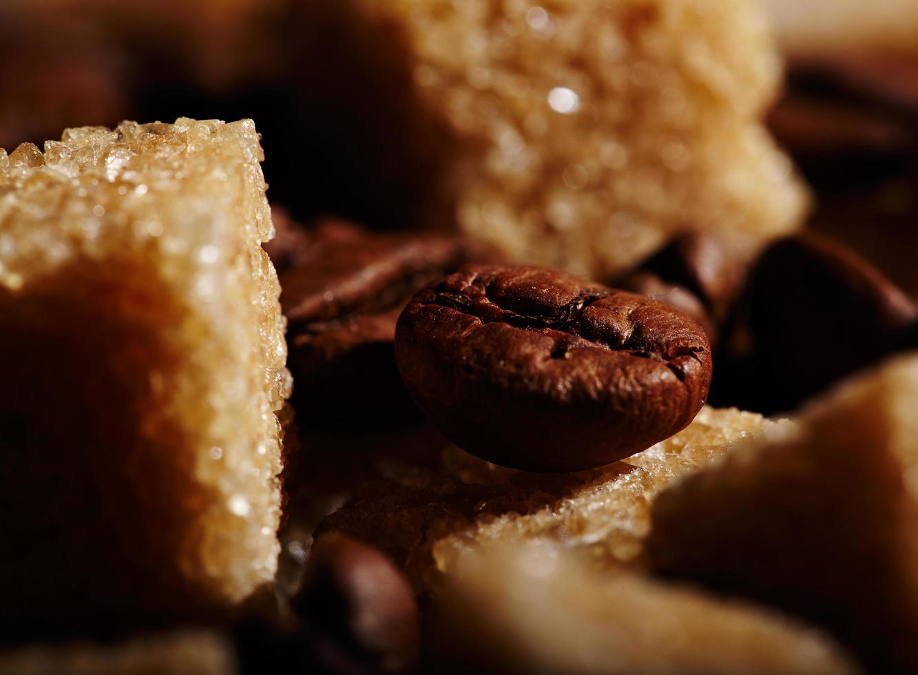 Sugar cubes and coffee photo