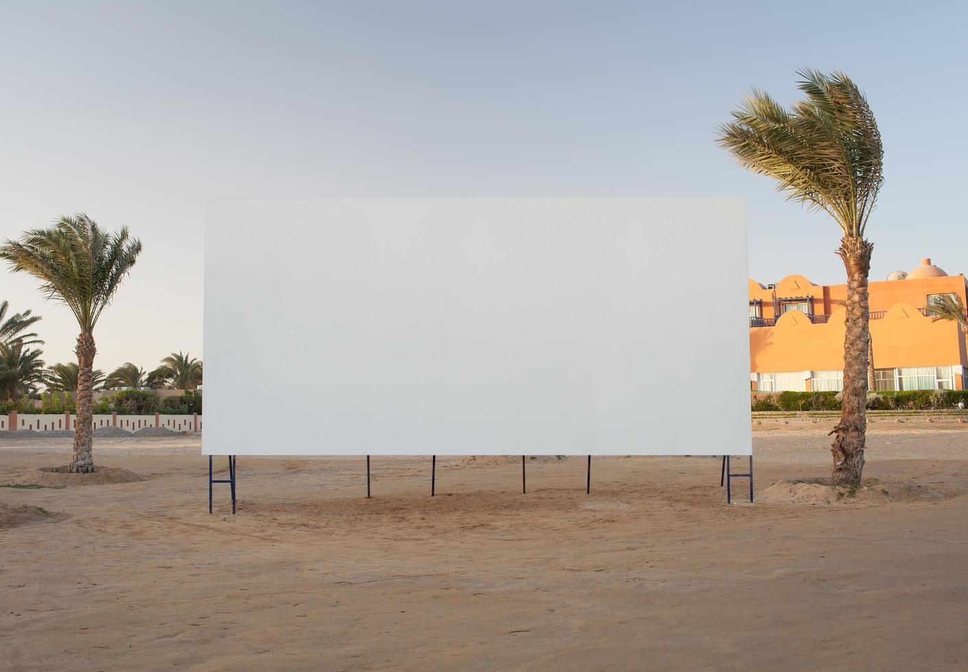 Billboard with palm trees mock-up photo