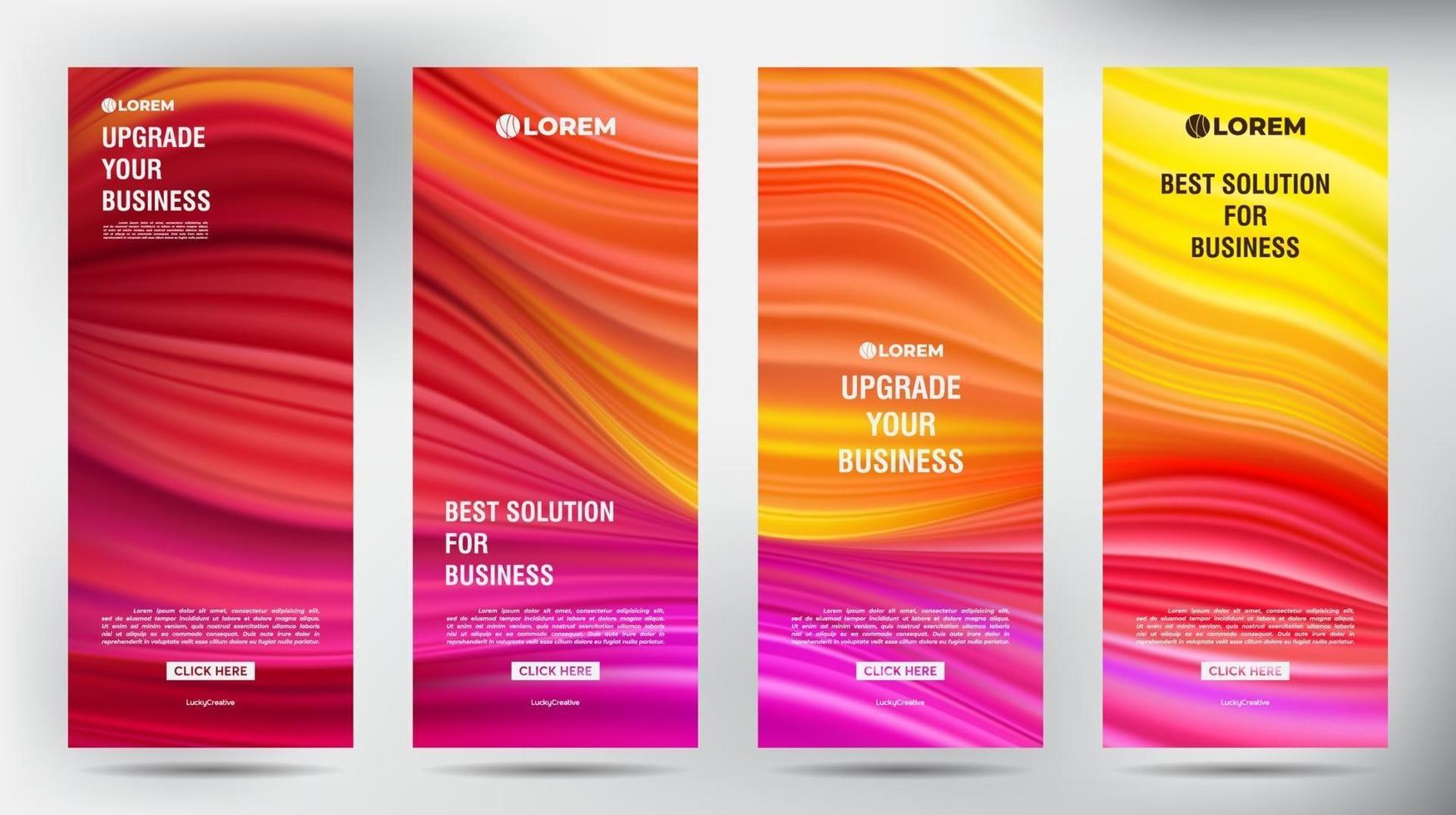 Mesh Color Flow roll up business brochure flyer banners set vector