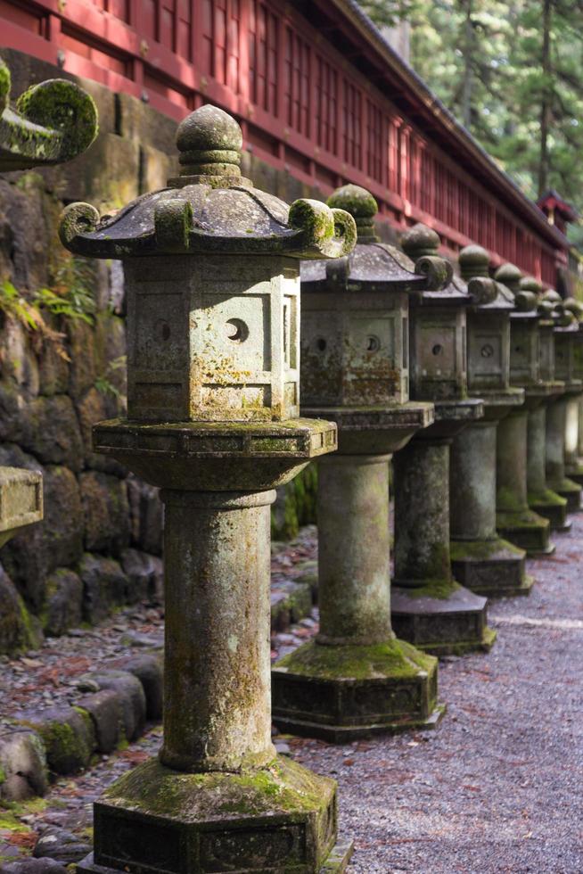 Ancient stone lanterns in Japan photo