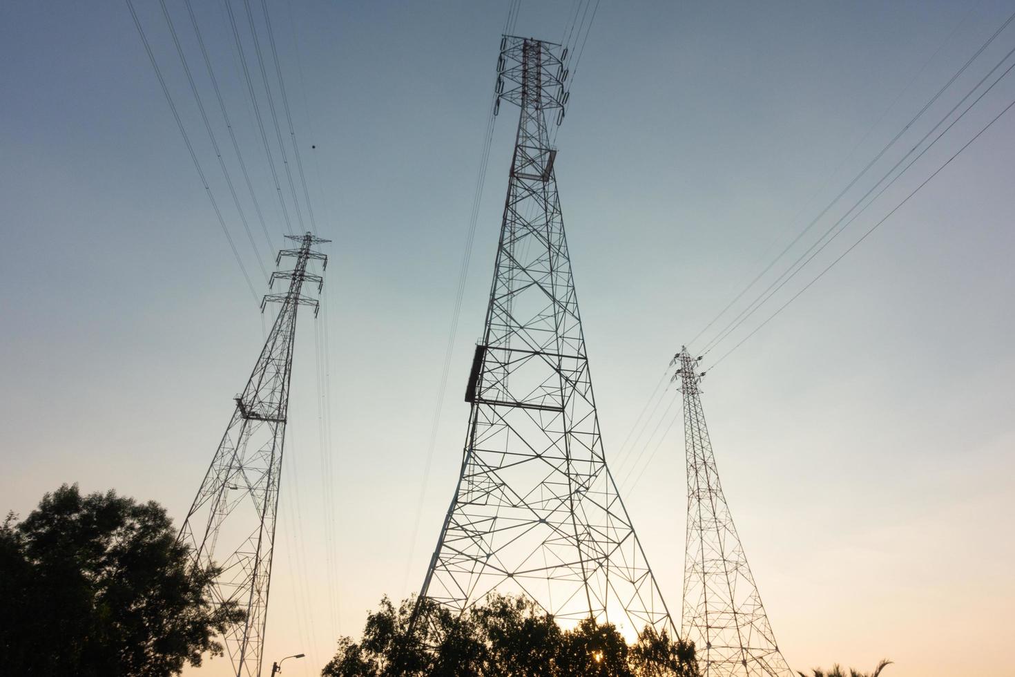 High voltage electricity poles photo