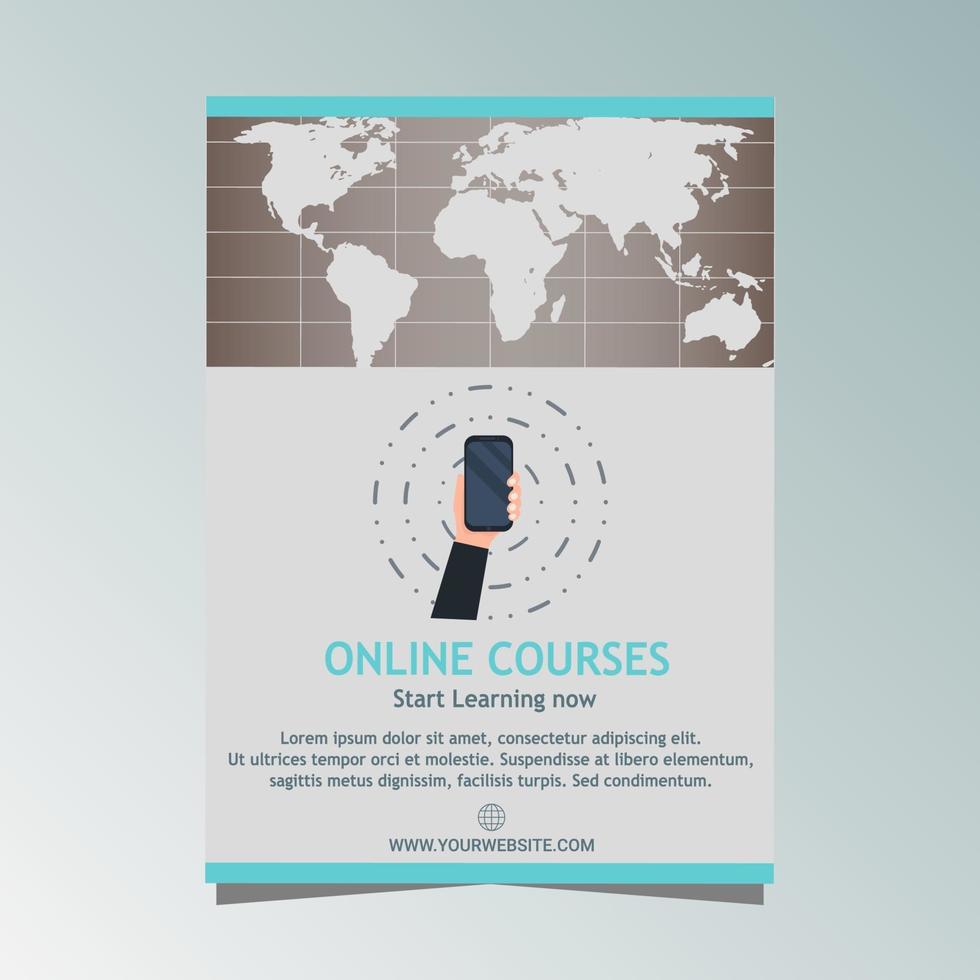 Online Course Flyer Promotional Design Template vector