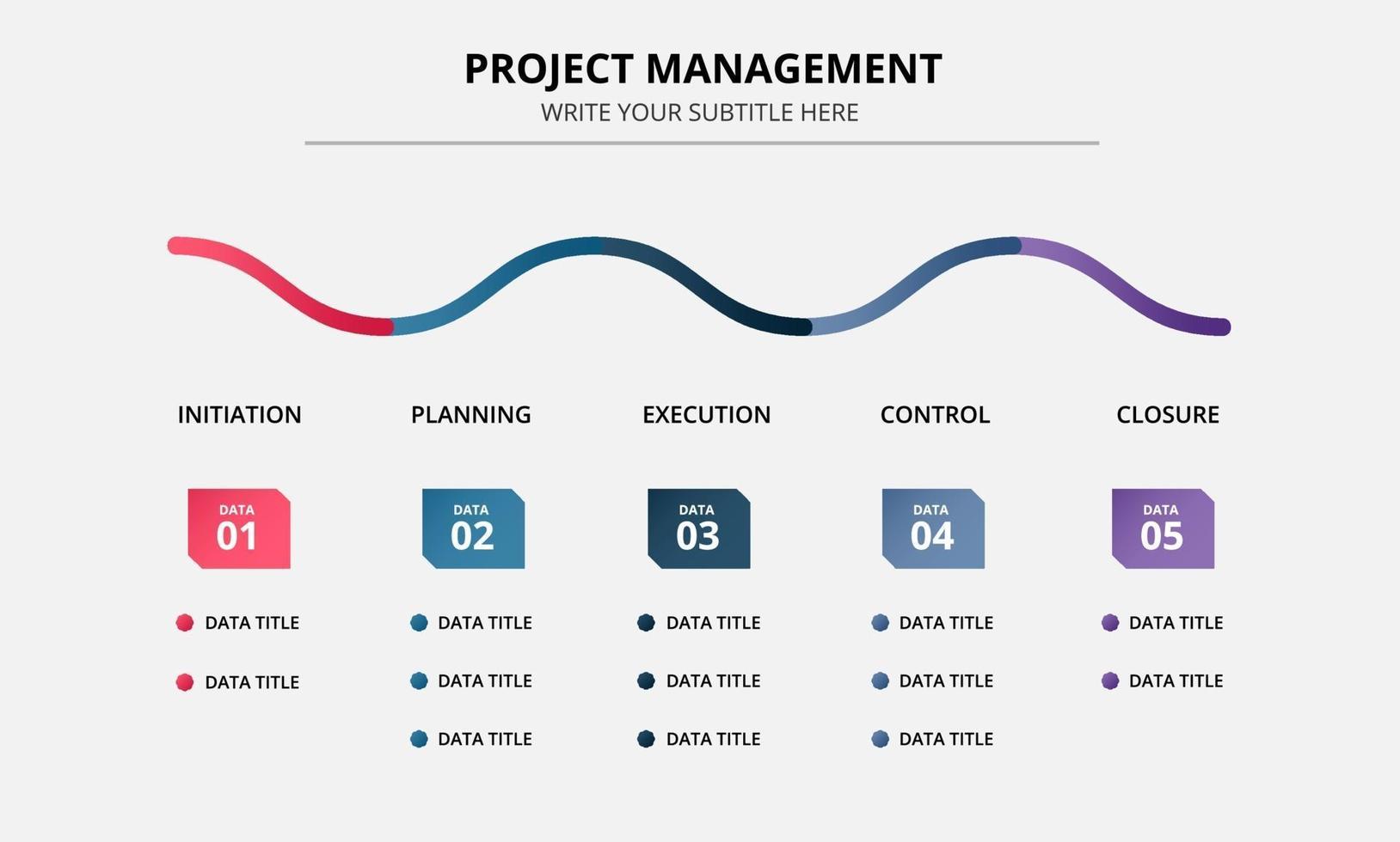 Project management infographic timeline template vector