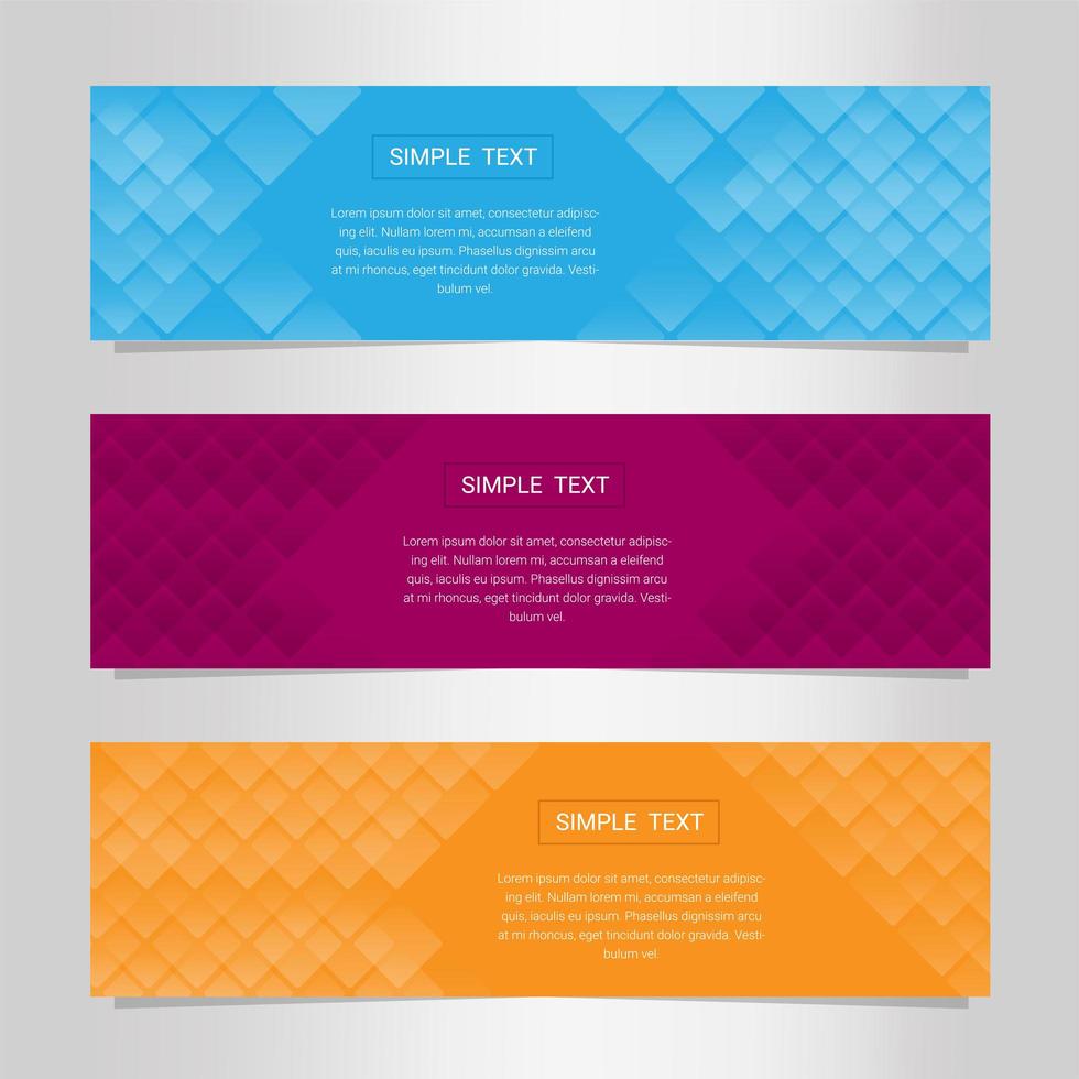 Abstract geometric banner collection vector