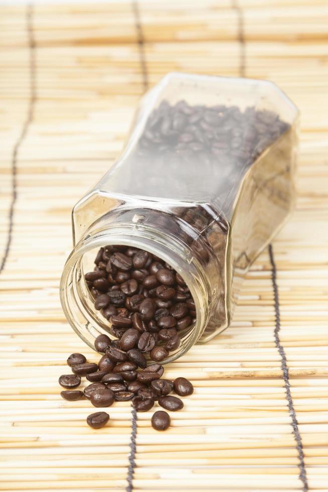 Bottle of coffee beans photo