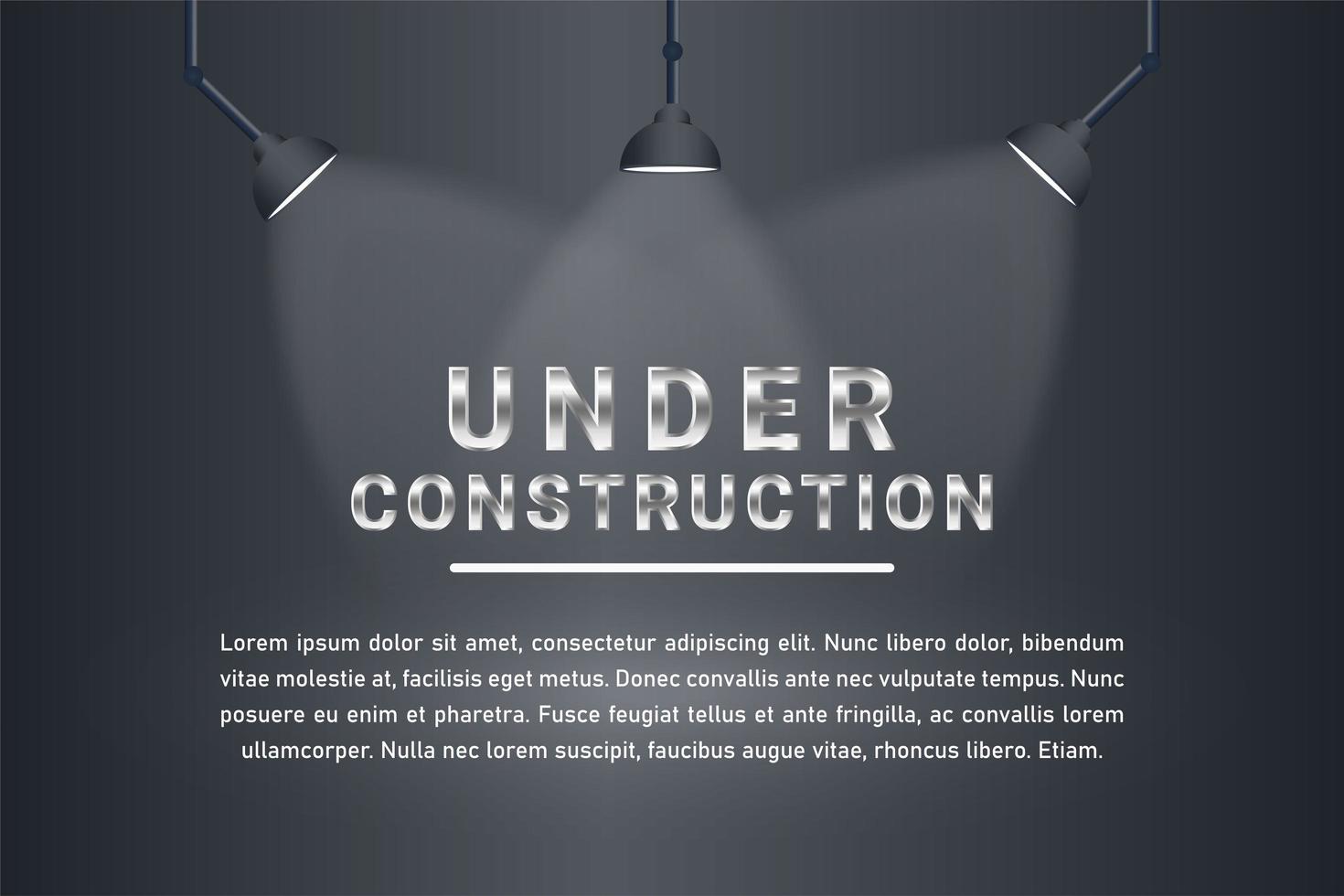 Under construction spot light background vector
