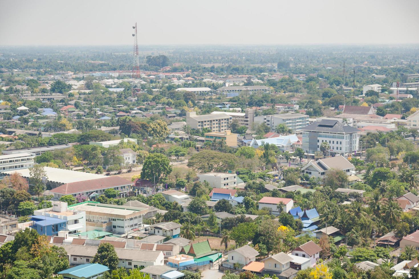 Buildings and towers in Phetchaburi in Thailand photo