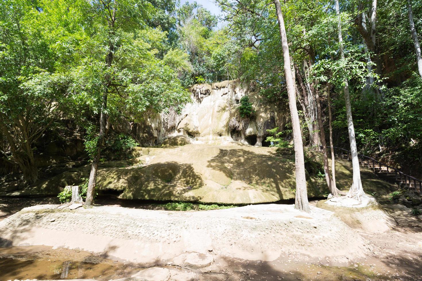 Rocks of the dry Erawan waterfall photo