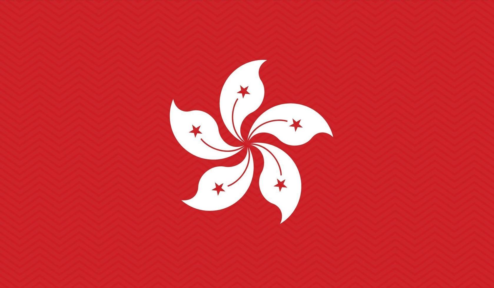 Bandera de Hong Kong en la ilustración de vector de patrón de estilo zigzag.