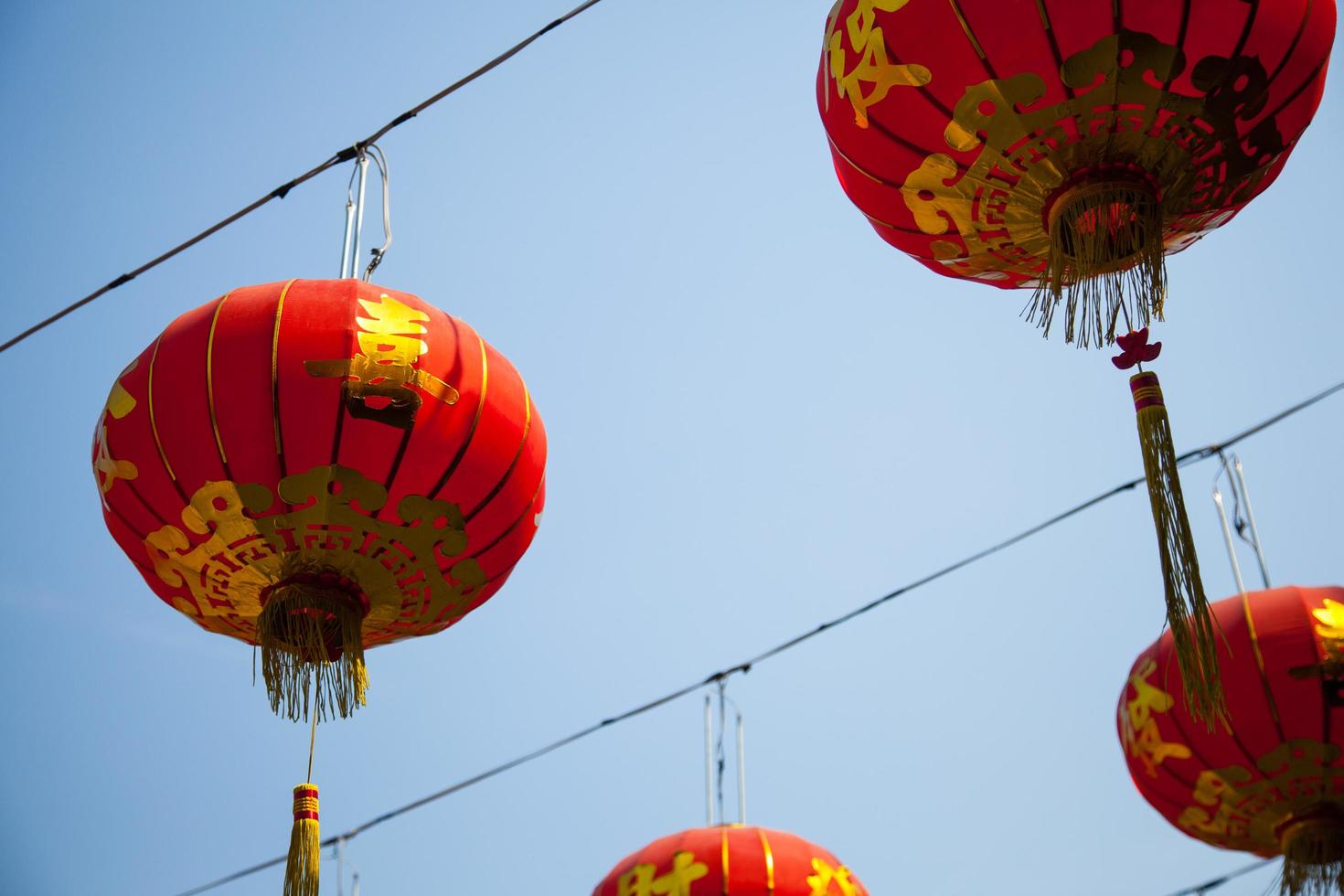 Chinese red lanterns photo