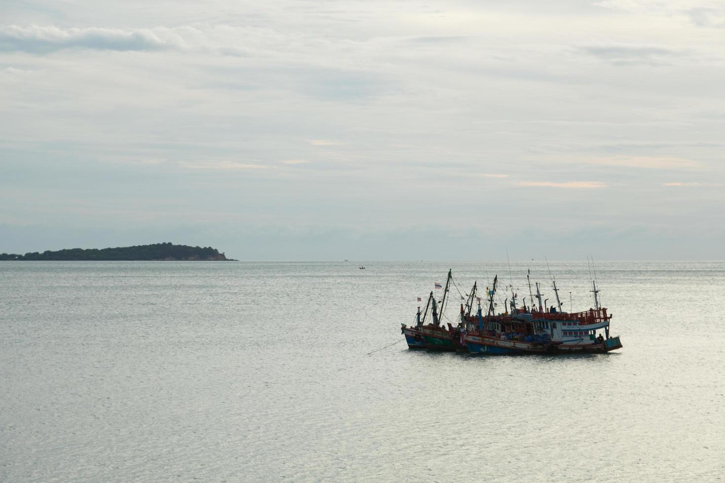 Fishing boats on the sea photo