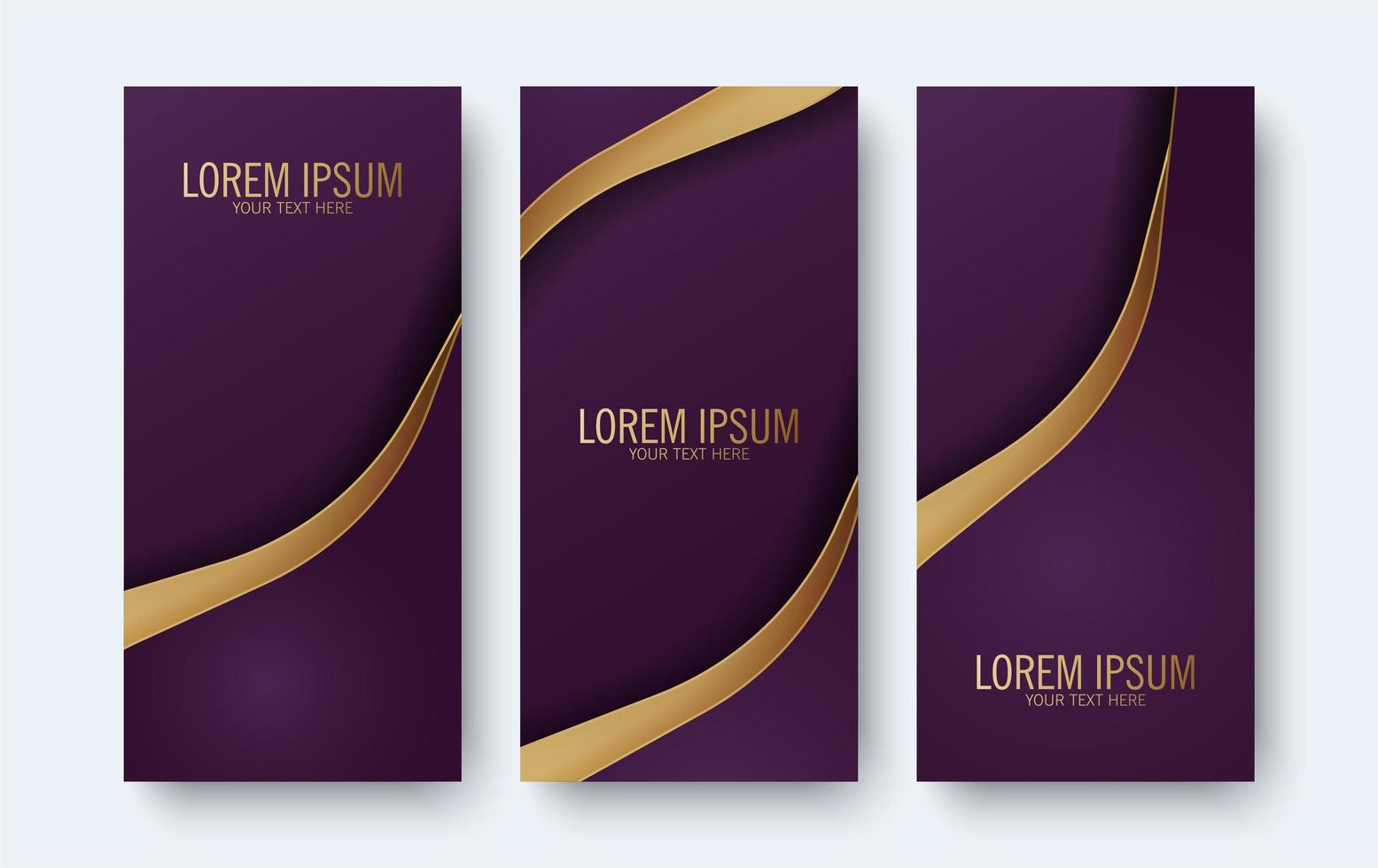 elegante banner morado con estilo de onda vector