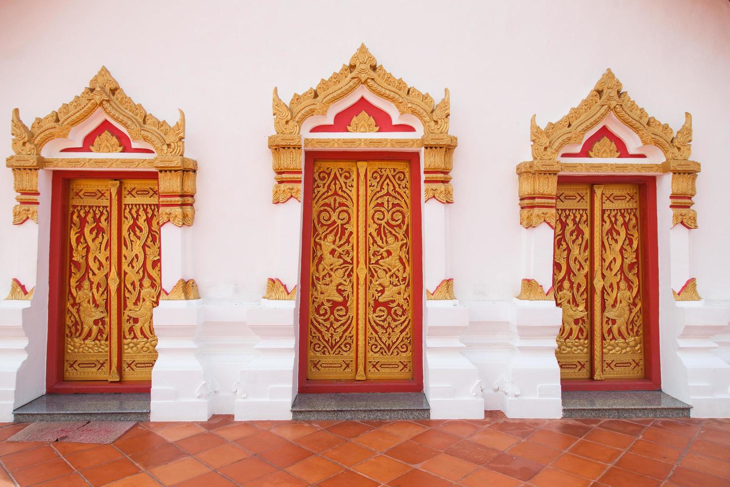 Doors in a temple in Thailand photo