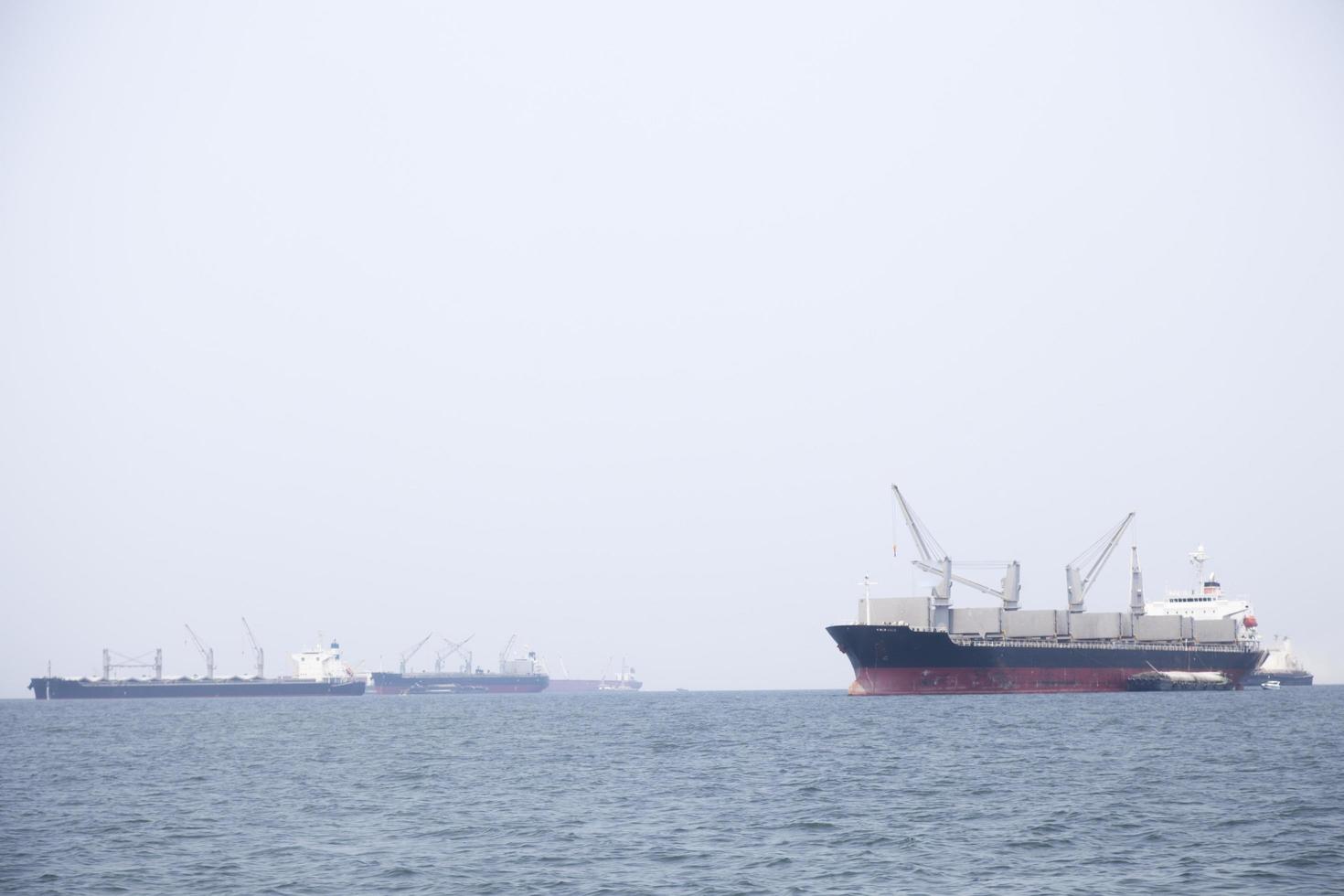Large cargo ship on the sea photo