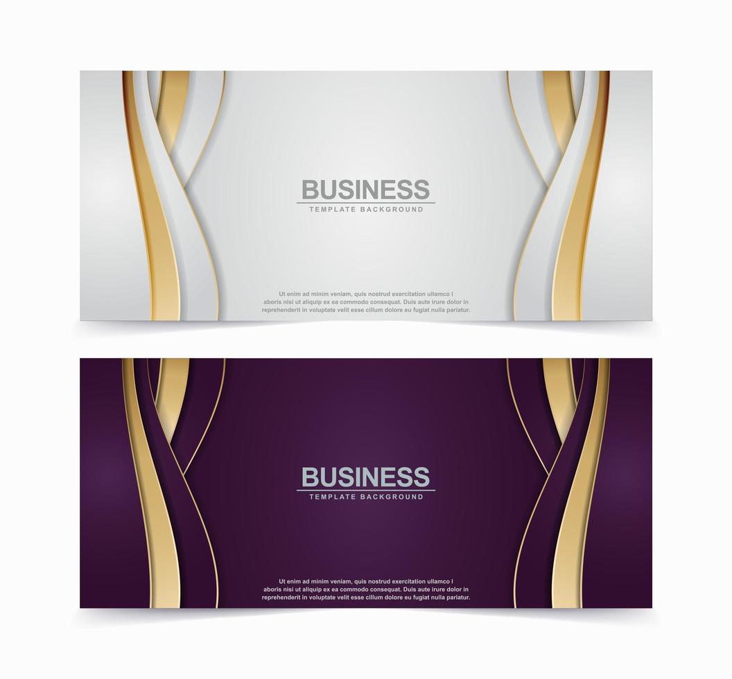 Set of luxury banner wave backgrounds vector