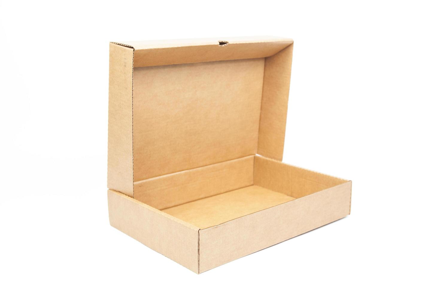 Brown paper box on white background photo