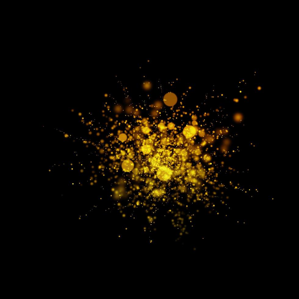 Blurred gold circles on black background photo