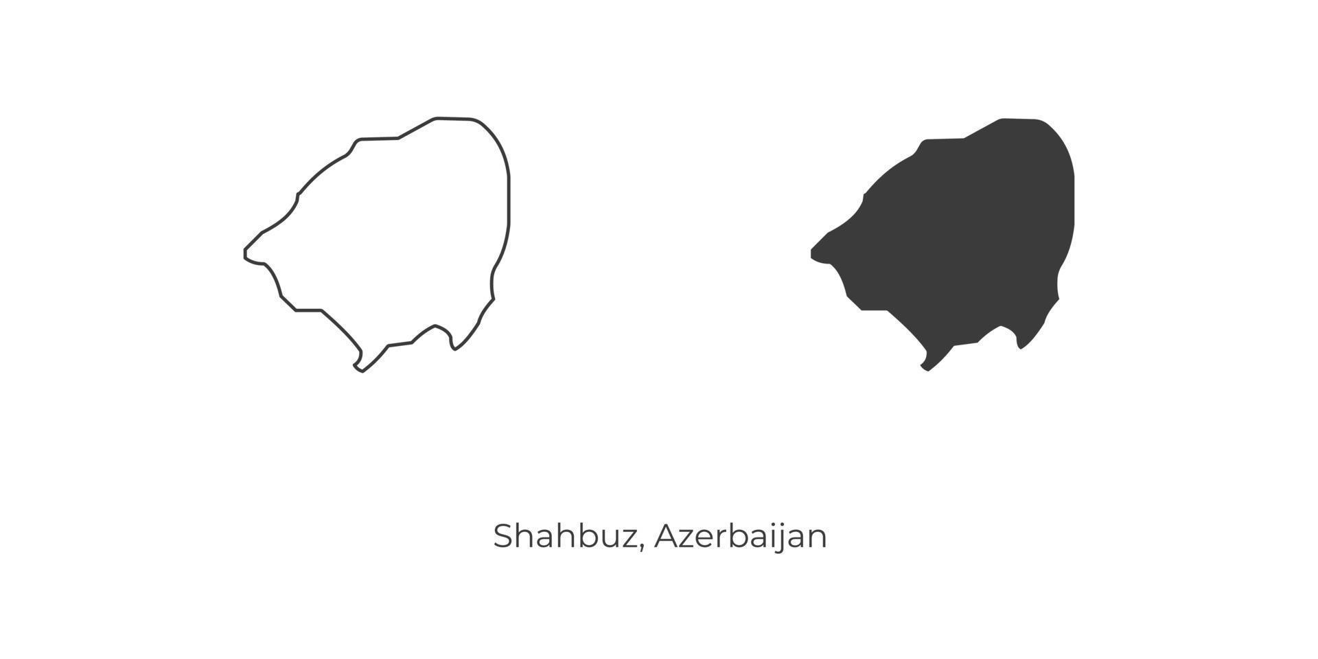 Simple vector illustration of Shahbuz map, Azerbaijan.