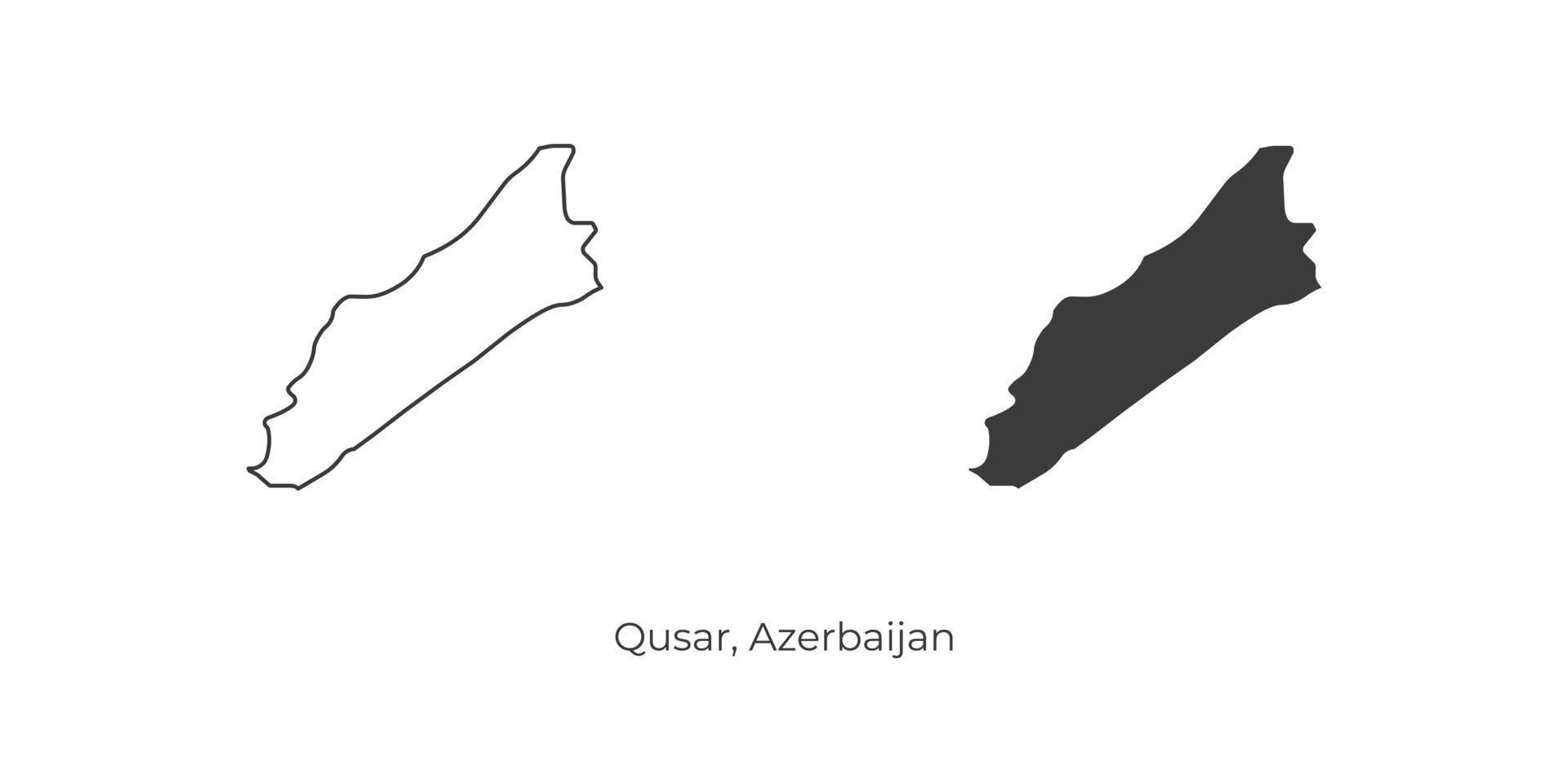Simple vector illustration of Qusar map, Azerbaijan.