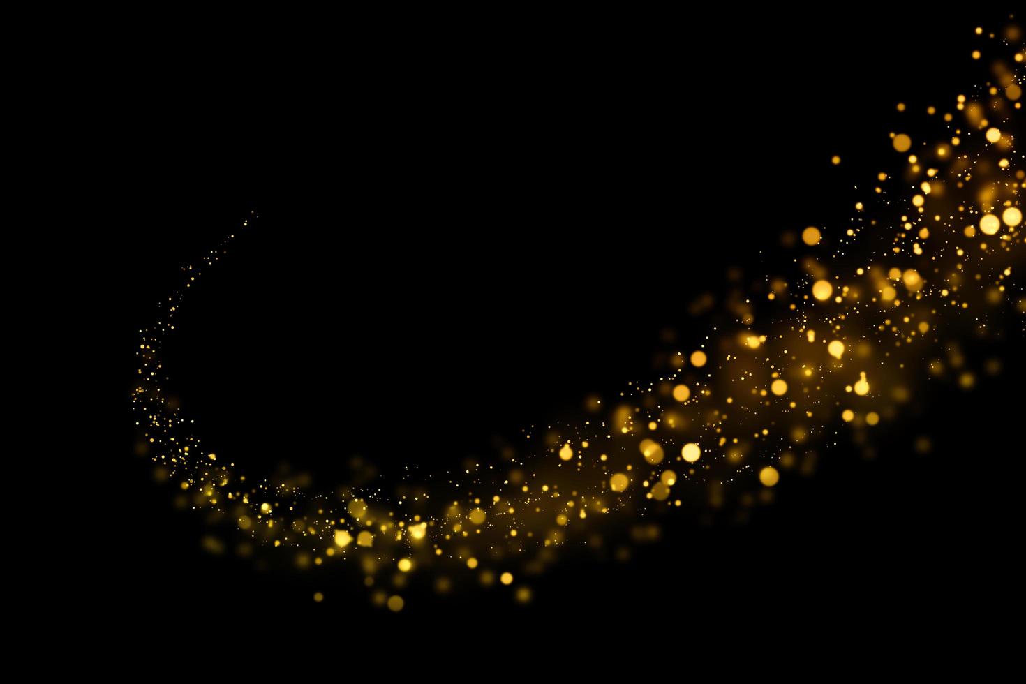 Blurred gold circles on black background photo