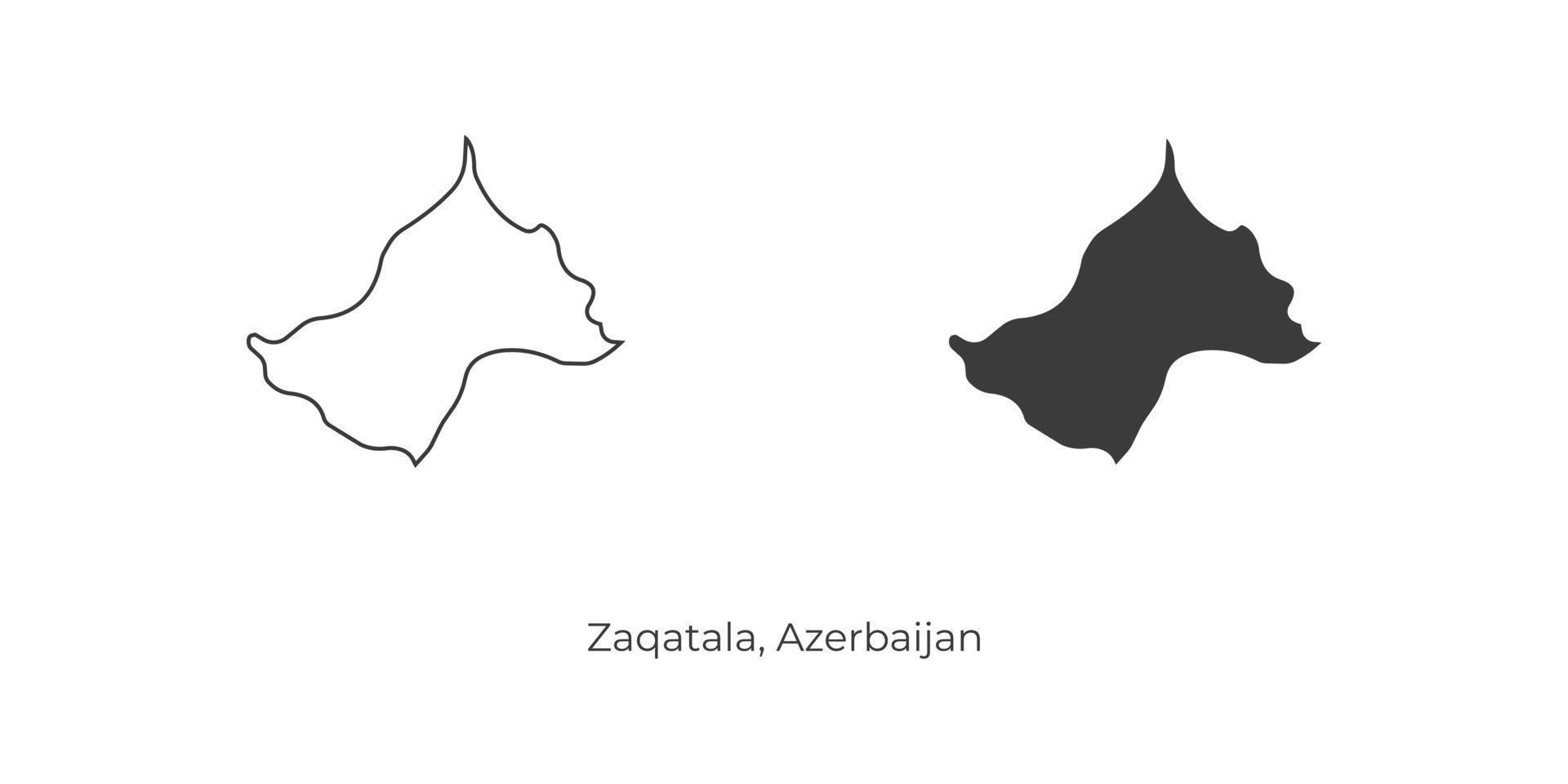 Simple vector illustration of Zaqatala map, Azerbaijan.