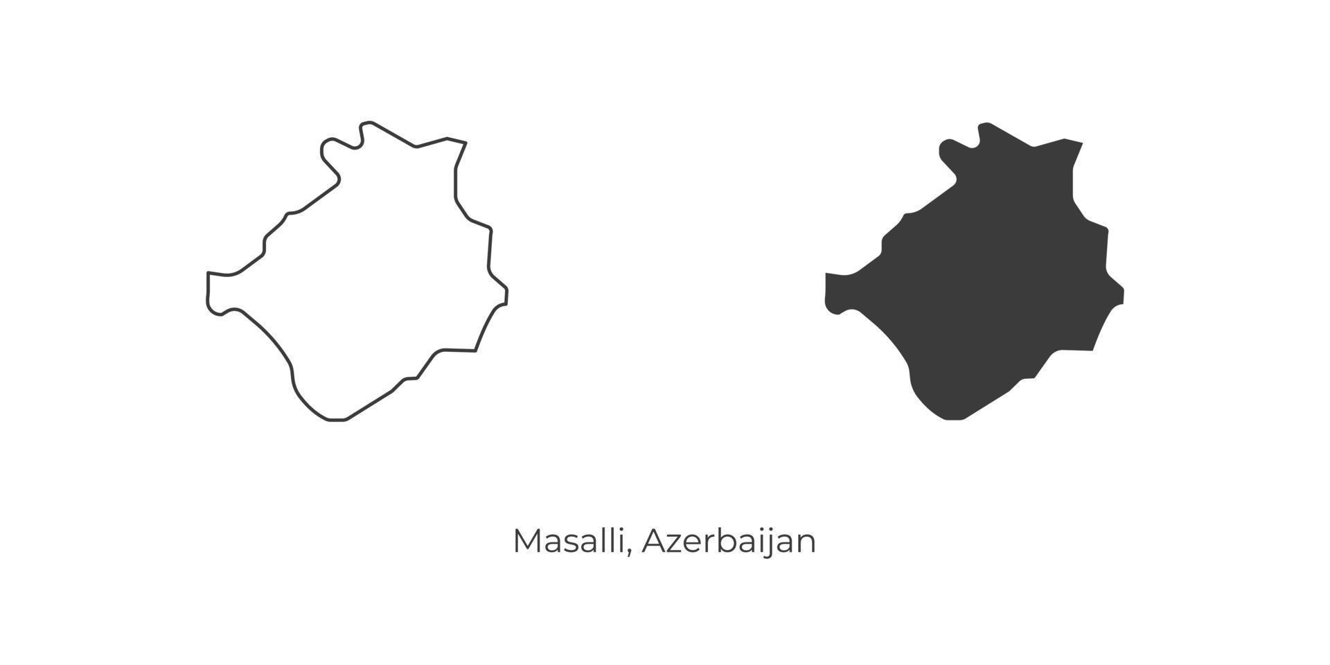 Simple vector illustration of Masalli map, Azerbaijan.