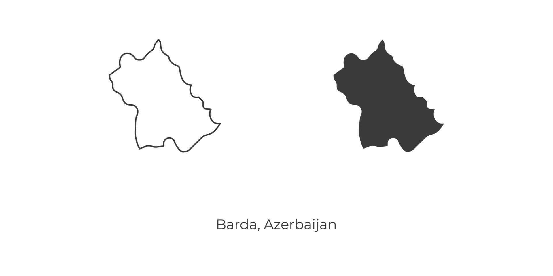 Simple vector illustration of Barda map, Azerbaijan.