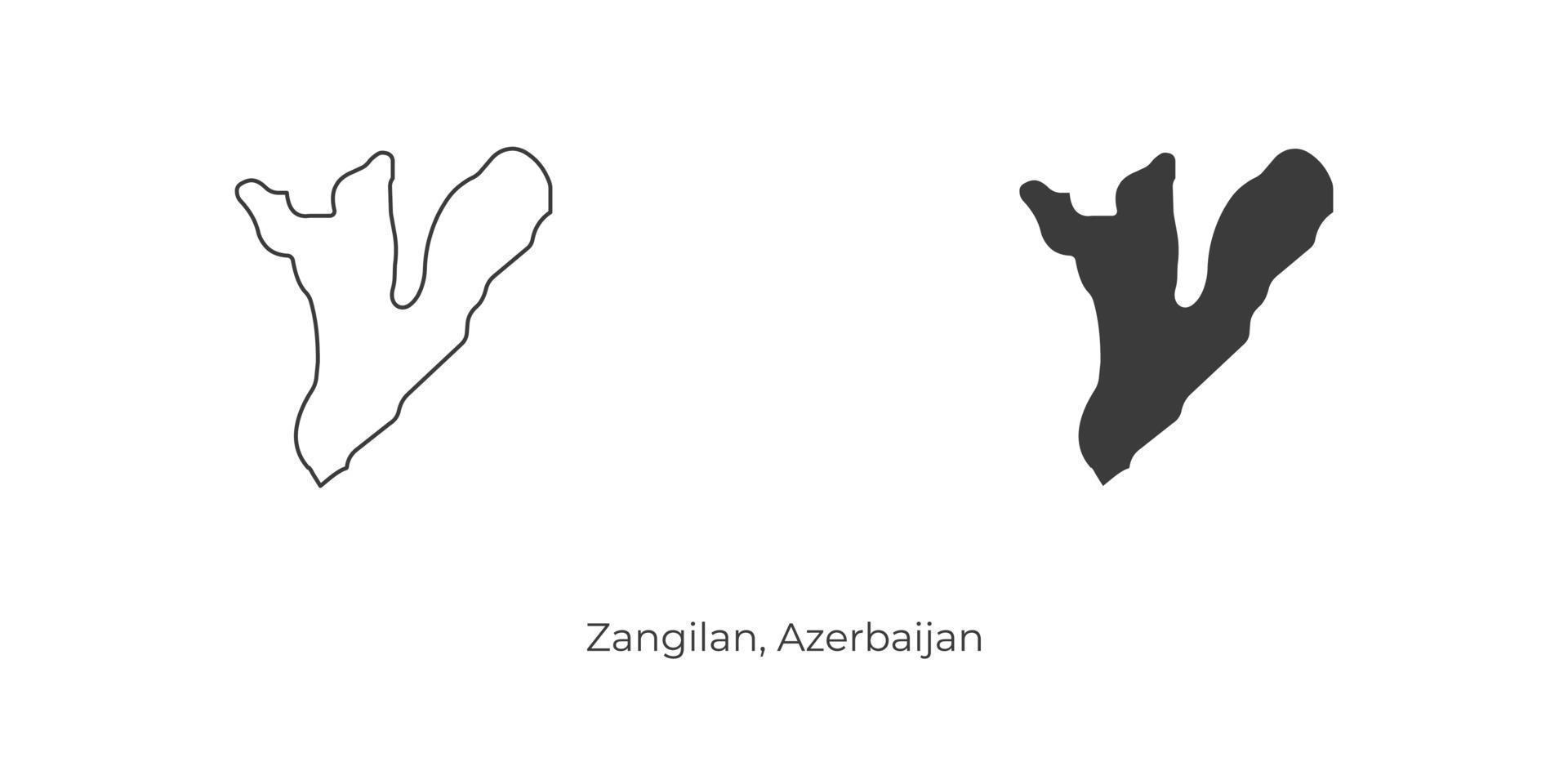 Simple vector illustration of Zangilan map, Azerbaijan.